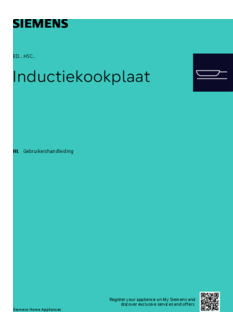 Gebruiksaanwijzing SIEMENS kookplaat inductie inbouw ED751HSC1E