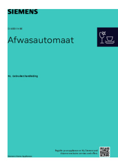 Gebruiksaanwijzing SIEMENS vaatwasser verhoogd inbouw SX65EX14BE