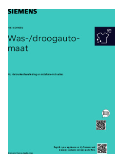 Gebruiksaanwijzing SIEMENS was droogcombinatie inbouw WK14D490EU