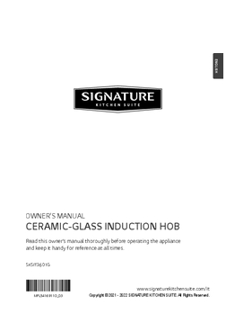 Gebruiksaanwijzing SKS kookplaat inductie inbouw SKSIT3601G