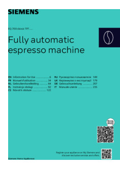 Gebruiksaanwijzing Siemens koffiemachine TP715R01