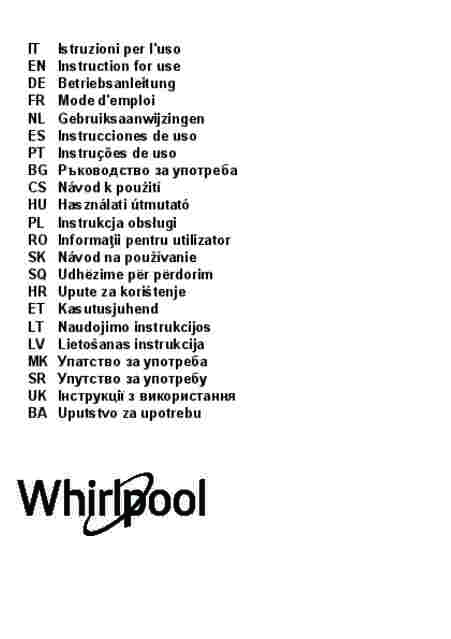 Gebruiksaanwijzing WHIRLPOOL afzuigkap wand WHVS 91F LT DP K