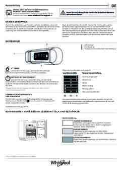 Gebruiksaanwijzing WHIRLPOOL koelkast onderbouw WBUF011