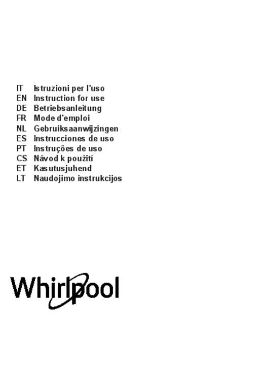 Gebruiksaanwijzing WHIRLPOOL vrieskast WHFF 6404 W6E