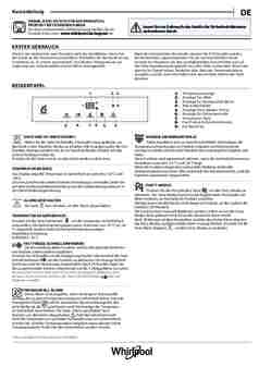 Gebruiksaanwijzing WHIRLPOOL vrieskast WHSD18F073C1