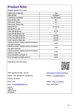 Instructie ATAG afzuigkap inbouw WU9095MX