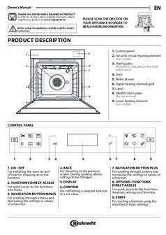 Instructie BAUKNECHT oven inbouw zwart BBI7A8PT1SK