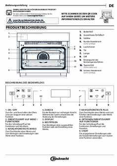 Instructie BAUKNECHT oven met magnetron inbouw BCT7A9PHTSK