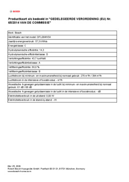 Instructie BOSCH afzuigkap vlakscherm DFL064W54