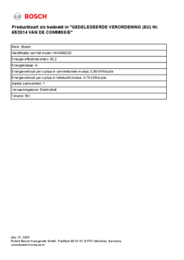 Instructie BOSCH fornuis keramisch HKA090220
