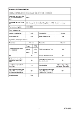 Instructie BOSCH koelkast inbouw KIN86ADB0