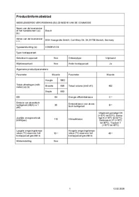 Instructie BOSCH koelkast zilver KSN36VCCG