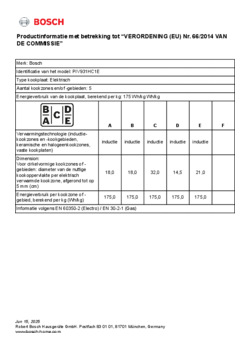 Instructie BOSCH kookplaat inbouw inductie PIV931HC1E