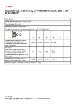 Instructie BOSCH kookplaat inbouw inductie PVW81CHB1E