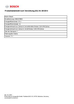 Instructie BOSCH oven inbouw zwart HBG537BB3