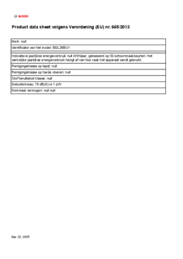 Instructie BOSCH stofzuiger blauw BGL38BU1