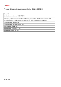Instructie BOSCH stofzuiger zwart BGB41POW1