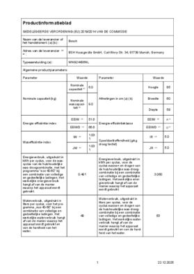 Instructie BOSCH was droogcombinatie WNG24406NL