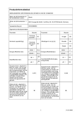 Instructie BOSCH was droogcombinatie inbouw WKD28490EU