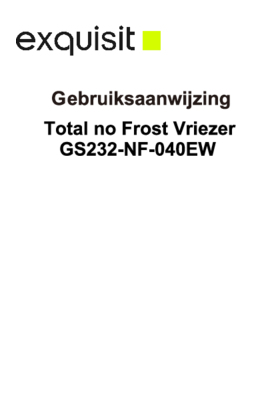 Instructie EXQUISIT vrieskast GS232 NF 040EW