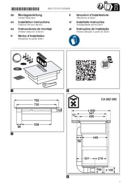 Instructie GAGGENAU inductie kookplaat met afzuiging CV282101
