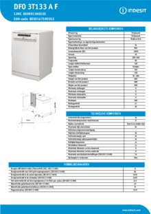 Instructie INDESIT vaatwasser DFO 3T133 A F