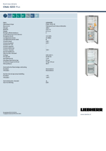 Instructie LIEBHERR koelkast CNSFC 5233 20