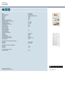 Instructie LIEBHERR koelkast CTe 2531 26