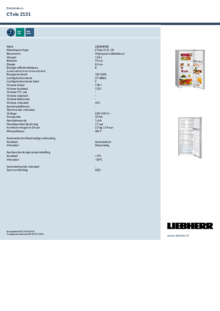 Instructie LIEBHERR koelkast CTele2131 26