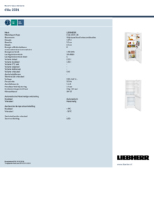 Instructie LIEBHERR koelkast CUe 2331 26