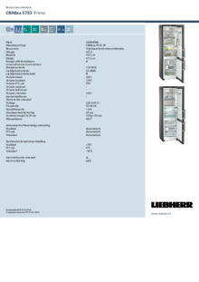 Instructie LIEBHERR koelkast blacksteel CBNbsa 5753 20