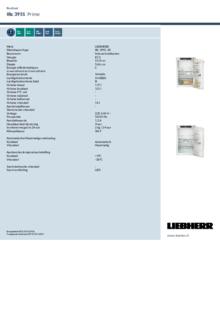 Instructie LIEBHERR koelkast inbouw IRc 3951 20