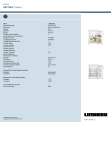 Instructie LIEBHERR koelkast inbouw UK 1524 25