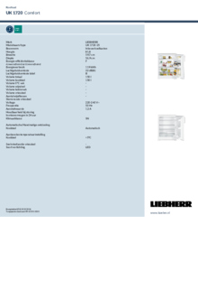 Instructie LIEBHERR koelkast inbouw UK 1720 25