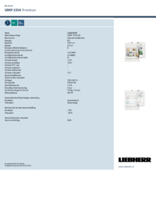 Instructie LIEBHERR koelkast onderbouw UIKP 1554 25