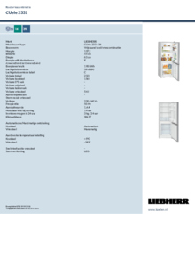 Instructie LIEBHERR koelkast rvs look CUele 2331 26