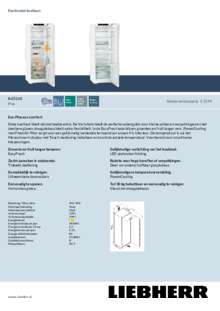 Instructie LIEBHERR koelkast wit Rd 5220 22