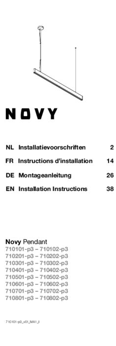 Instructie NOVY keuken verlichting Pendant Mineral Black 245cm