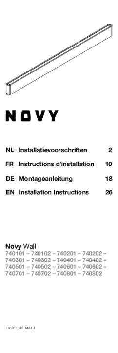Instructie NOVY keuken verlichting Wall Mineral Black 215cm