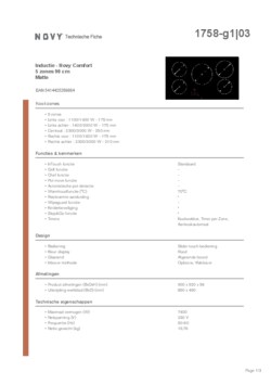 Instructie NOVY kookplaat inductie mat zwart 1758 G1