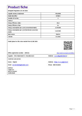 Instructie PELGRIM combi stoomoven inbouw OFS845