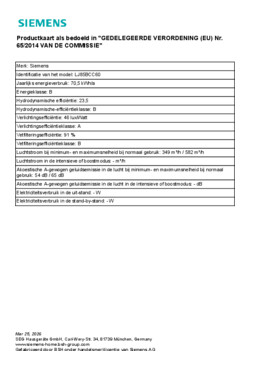 Instructie SIEMENS afzuigkap inbouw LJ85BCC60