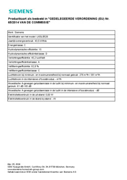 Instructie SIEMENS afzuigkap vlakscherm LI63LB526