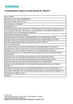 Instructie SIEMENS droger warmtepomp WQ46B2C9NL