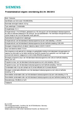 Instructie SIEMENS droger warmtepomp WQ46B2D5NL