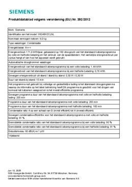 Instructie SIEMENS droger warmtepomp WQ46H2CLNL