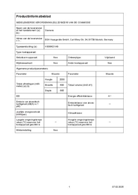 Instructie SIEMENS koelkast blacksteel KG39N2XAG