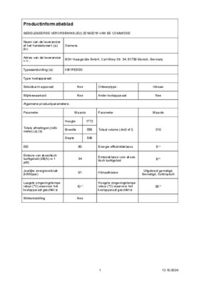 Instructie SIEMENS koelkast inbouw KI81REDD0