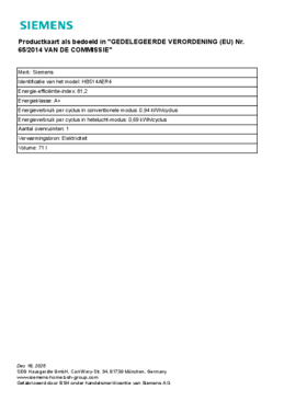 Instructie SIEMENS oven inbouw rvs HB514AER4