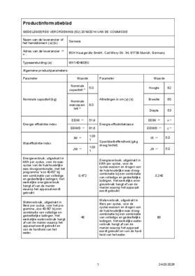 Instructie SIEMENS was droogcombinatie inbouw WK14D490EU